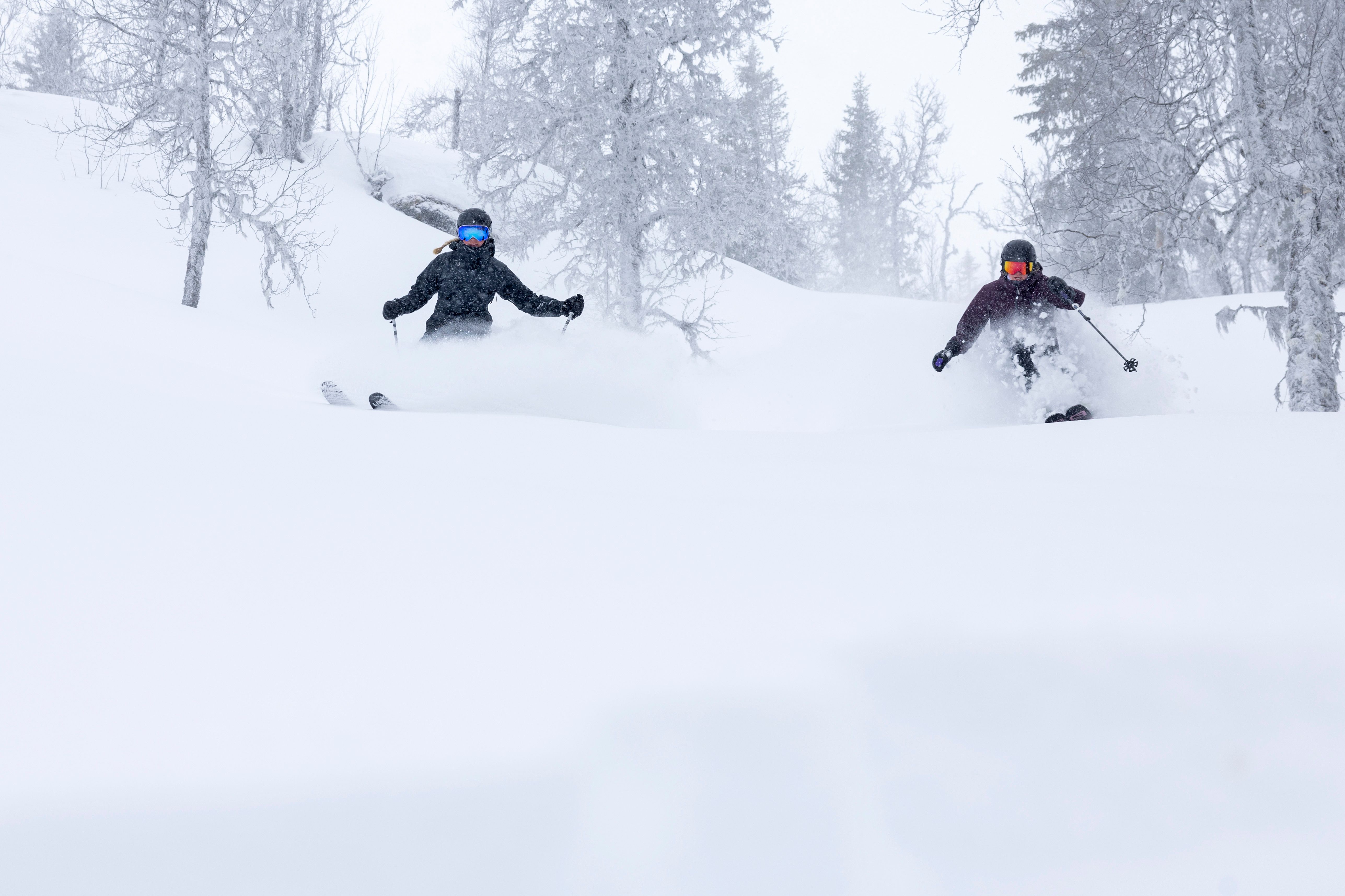 Personer kjører fjellski