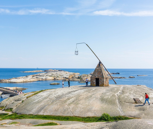 Vippefyr på et svaberg på Verdens Ende.