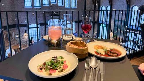 Utsikt over restauranten Smag og Behag i Kristiansand.